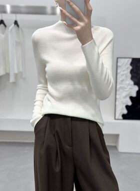 『纤枝』詹祥和100精纺羊毛国风新中式一线成衣百搭内搭半高领毛