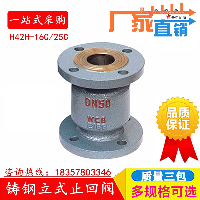h42h新款-16c 25c铸钢止回阀立式单向阀dn25dn405080逆止阀水管