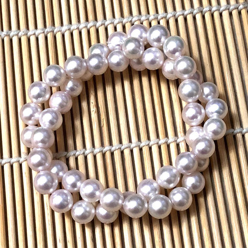 点醉AKOYA天然海水樱花粉光珍珠项链 正圆镜面强光正品K金高品质 - 封面