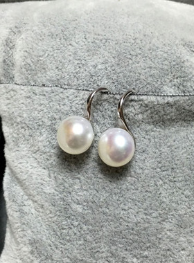 9-10新款韩版耳环珍珠耳钉天然淡水s925纯银防过敏女耳坠气质耳扣