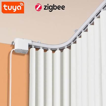 Tuya涂鸦智能窗帘套装ZigBee迷你电机语音远程定时联动轻拽启动