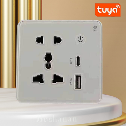 Tuya涂鸦智能插座Wi-Fi快充ZigBee定时远程Type-c3.0版智能识别