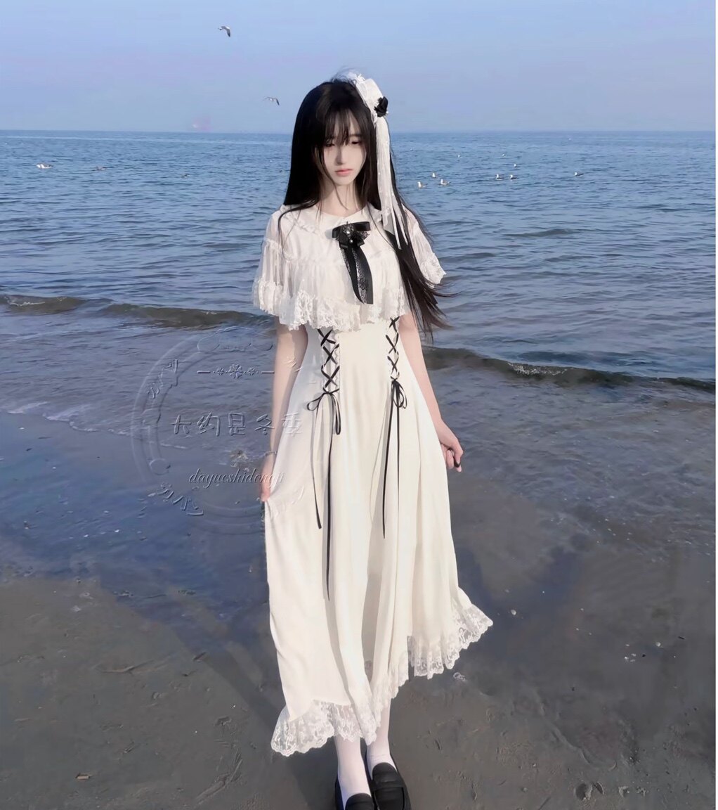 日系lolita日常裙图纸 洛丽塔连衣裙公主裙轻LO半袖中长裙纸样