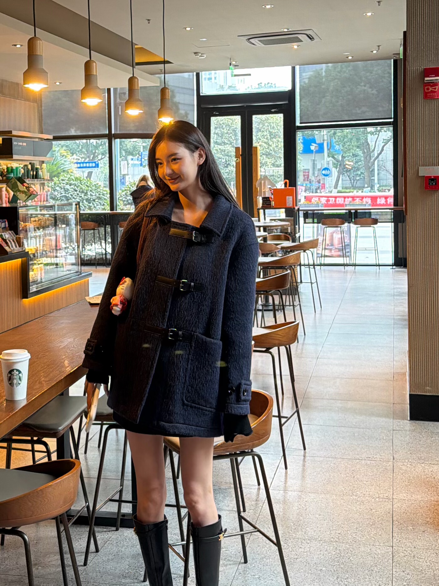 学院风大衣英伦风大衣显年轻羊驼毛加厚中长款皮带扣冬天大衣外套,女装/女士精品,毛呢外套,淘宝优惠券,粉丝福利购,淘宝优惠卷