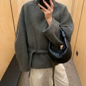 不起球没异味金敏喜大衣lemair同款 yb开发1 1对版 羊驼毛短大衣