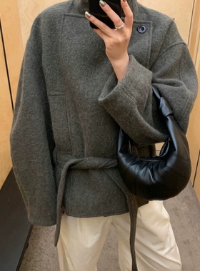 yb开发1:1对版不起球没异味金敏喜大衣lemair同款羊驼毛短大衣