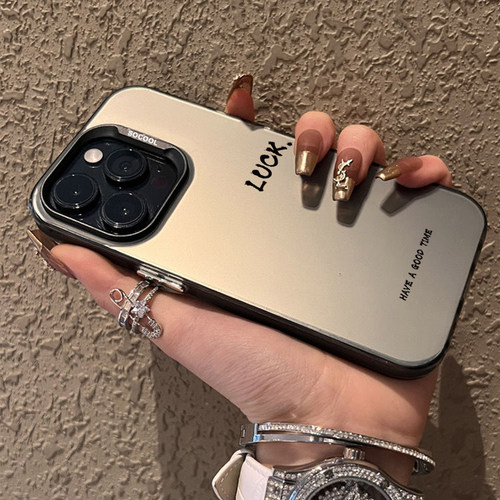 简约16英文luck手机壳15适用于iPhone11/12/13/14Promax苹果7磨砂8p保护套个性防摔x镭射good男女潮xr高级感s