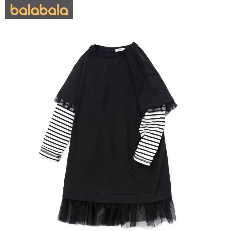 某8巴某拉春秋款假两件连衣裙