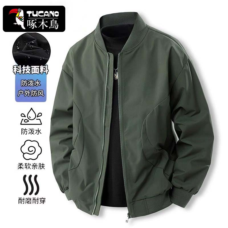 啄木鸟2025美式飞行服夹克外套男