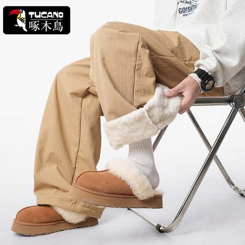 啄木鸟冬季休闲裤加绒加厚长裤男