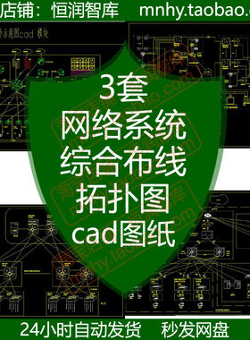 网络系统综合布线拓扑图cad图纸视频监控示意图模块智能化服务器