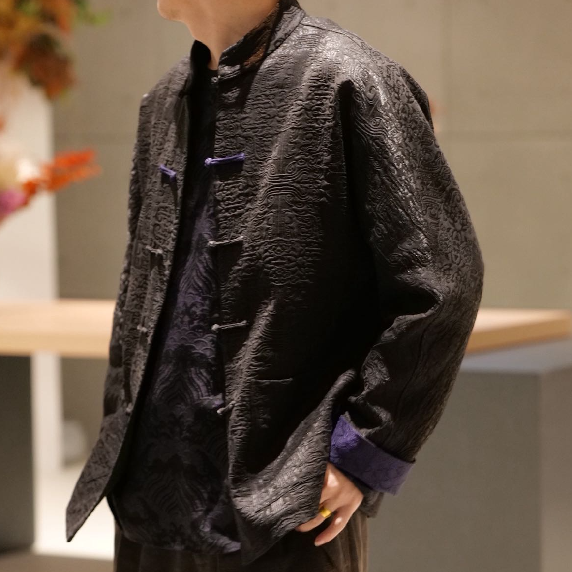 【再易】2026新款九紫饕餮锦油绸香云纱桑蚕丝唐装外套ZY0587S,男装,唐装,淘宝优惠券,粉丝福利购,淘宝优惠卷