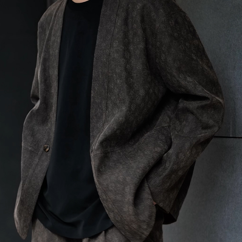 【再易】2025新款云岩柞蚕丝香云纱柞蚕丝双穿道袍衣ZY0286S-F135