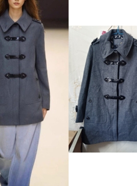 2026秋冬新款灰色大衣女中长款宽松显瘦毛呢外套时尚百搭呢子大衣