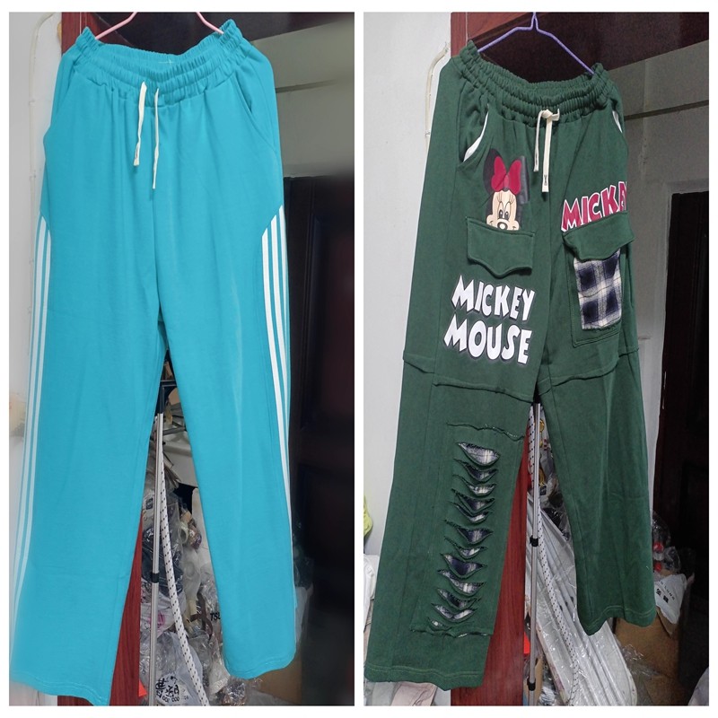 26年秋冬新品贴布松紧腰加绒休闲裤女宽松百搭直筒两道杠运动裤男