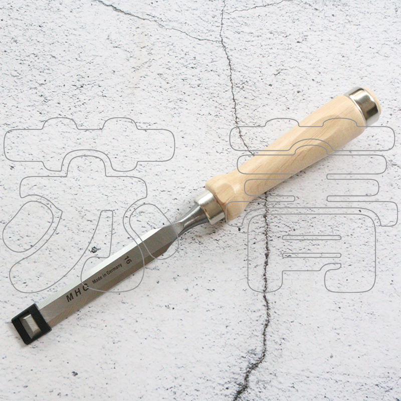 德国原装进口MHG 榫凿带木质手柄 细长形 带较宽斜面 磨光 794800
