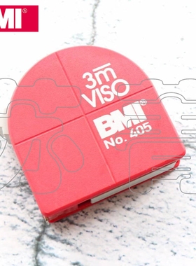 德国BMI卷尺带制动 公制3米 圆规钢卷尺 可视窗 折叠式圆规脚 405