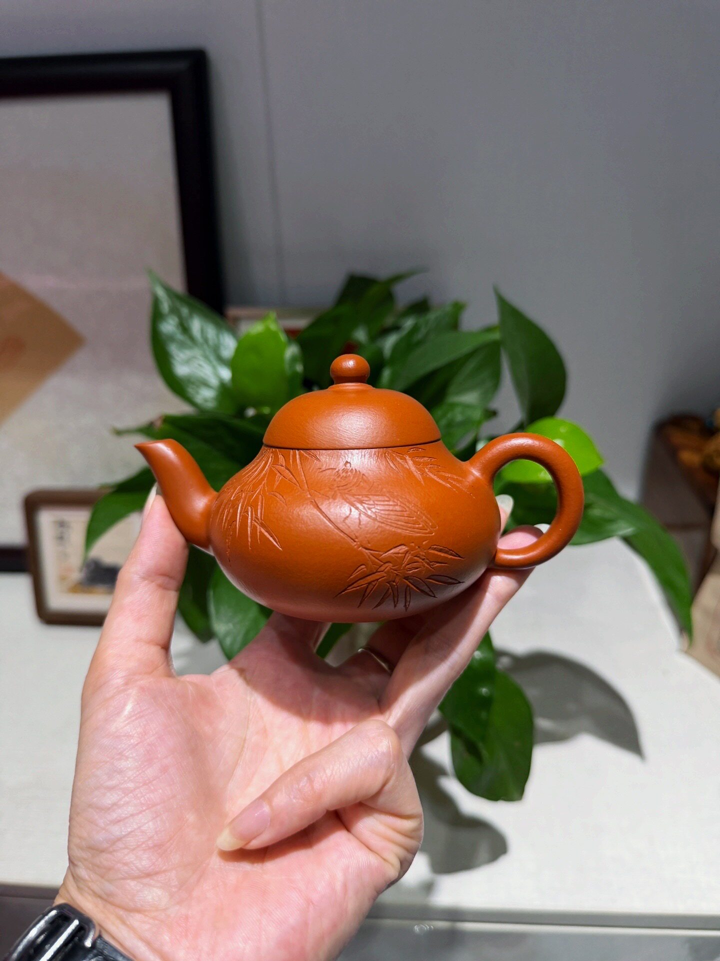 微瑕宜兴紫砂壶赵庄朱泥小梨形壶实力派王老师全手工制容量150cc