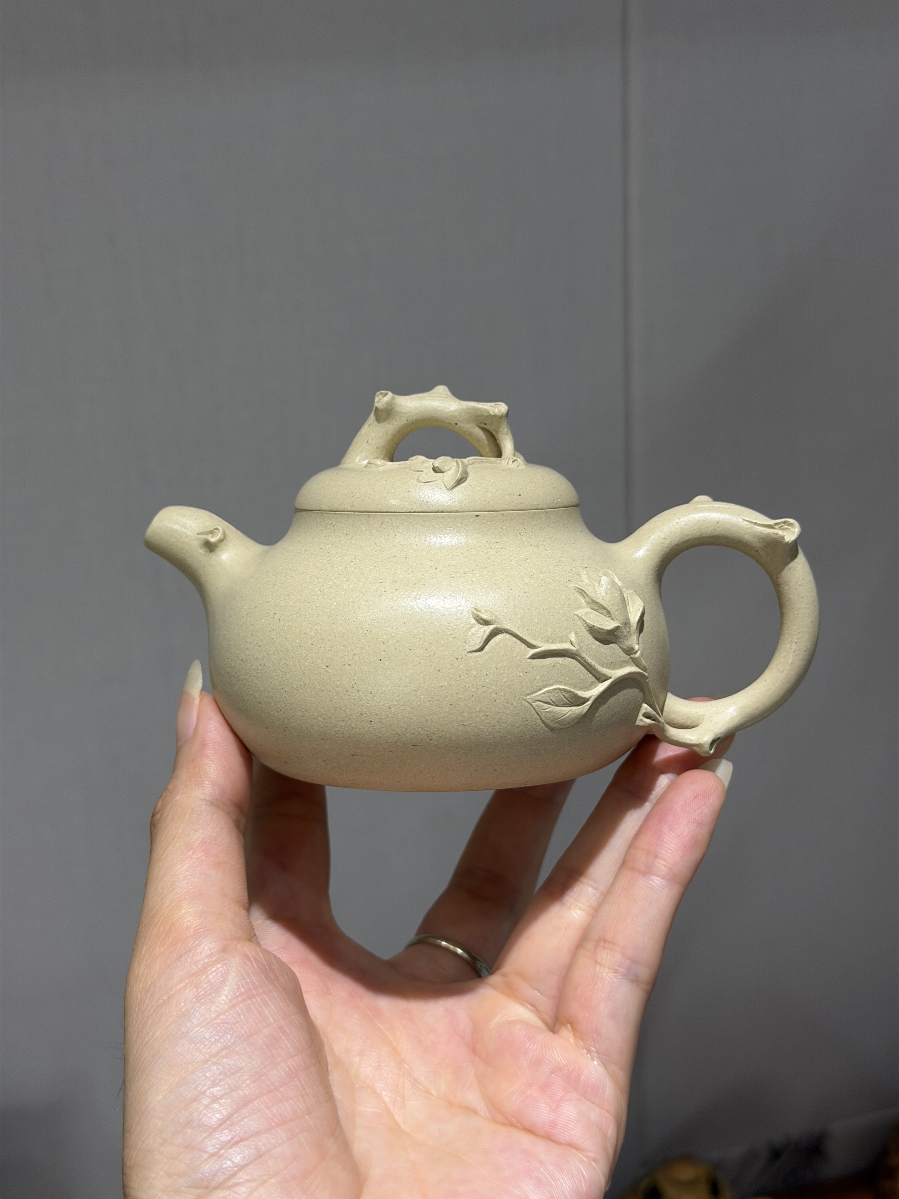 碗花壶容量170cc高温本绿泥名家工艺师冯老师全手工宜兴紫砂壶