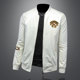 2026年新款印花立领休闲夹克钱塘3019-JK9042P175镂空白色，男装夹克，钱塘6016-1(原3019)