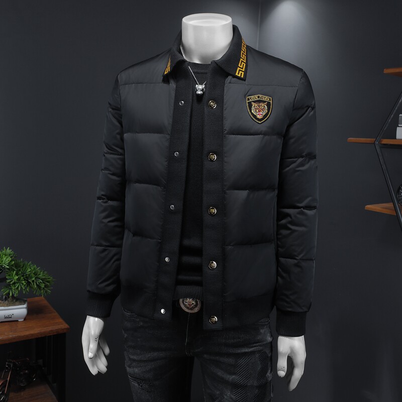 Y9573P3102024高端冬季90%白鸭绒刺绣翻领羽绒服假模365,男装羽绒服,钱塘6016-1(原3019)