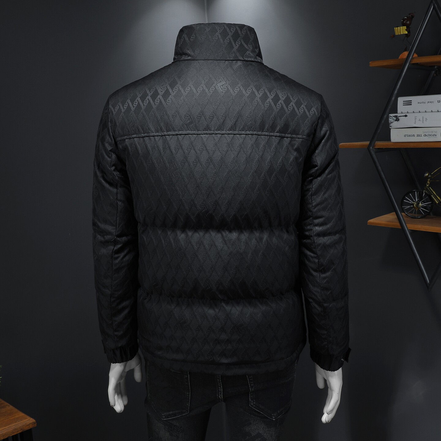 Y971P3352025高端冬季90%白鸭绒立领提花羽绒服假模365,男装羽绒服,钱塘6016-1(原3019)