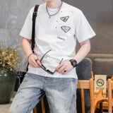 2026年新款微阔短袖T恤钱塘3019TX3099P75真模，男装T恤，钱塘6016-1(原3019)