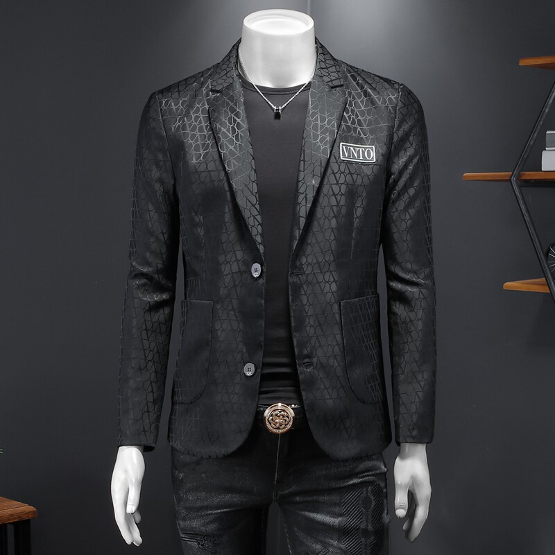 2026年新款高端休闲小西装钱塘3019X6693P170假模黑，男装西服套装，钱塘6016-1(原3019)