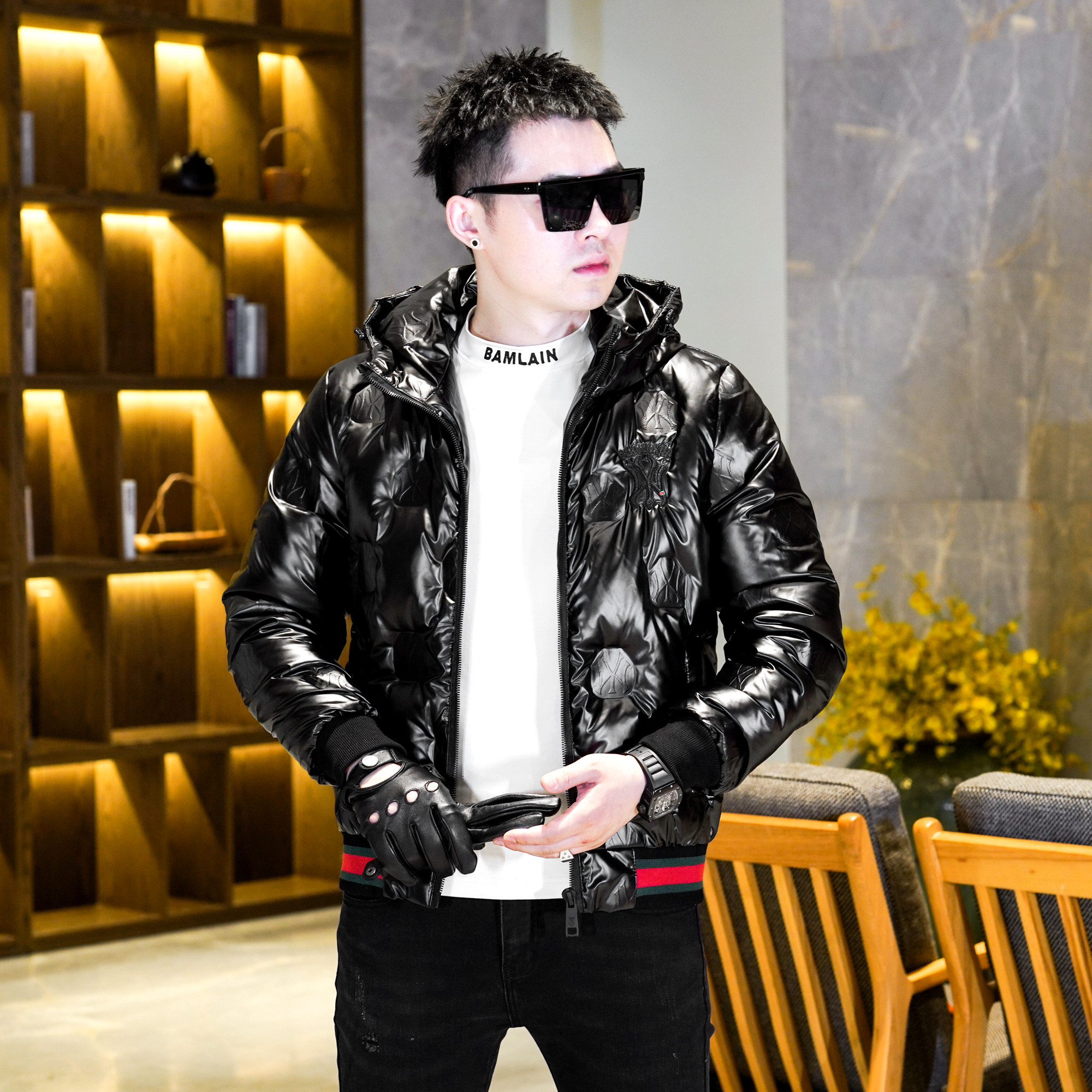 Y9937P2902024高端冬季90%白鸭绒亮面连帽羽绒服真模，男装羽绒服，钱塘6016-1(原3019)