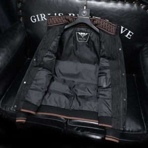 Y2501 P355 2025高端冬季90%白鸭绒立领提花羽绒服  沙发395图片