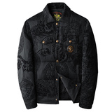 Y9883P3002024高端冬季90%白鸭绒翻领单排扣羽绒服真模黑色，男装羽绒服，钱塘6016-1(原3019)