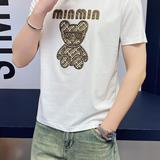 商标已注册2025年新款短袖T恤3019TX3001P75真模黑色，男装T恤，钱塘6016-1(原3019)