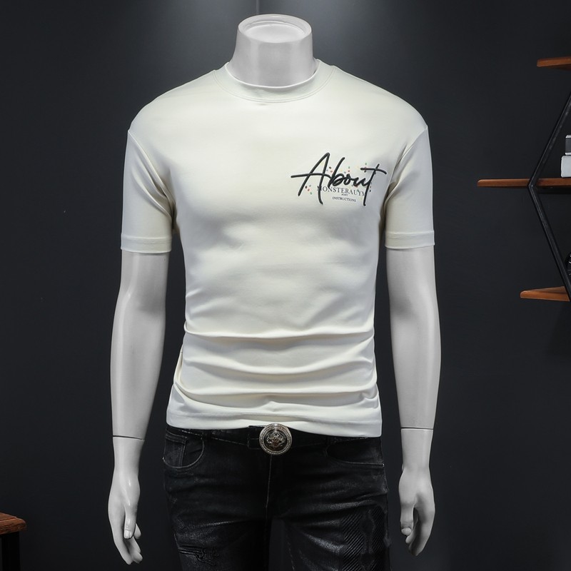 2025年新款微阔短袖T恤钱塘3019TX1163P65假模灰色，男装T恤，钱塘6016-1(原3019)