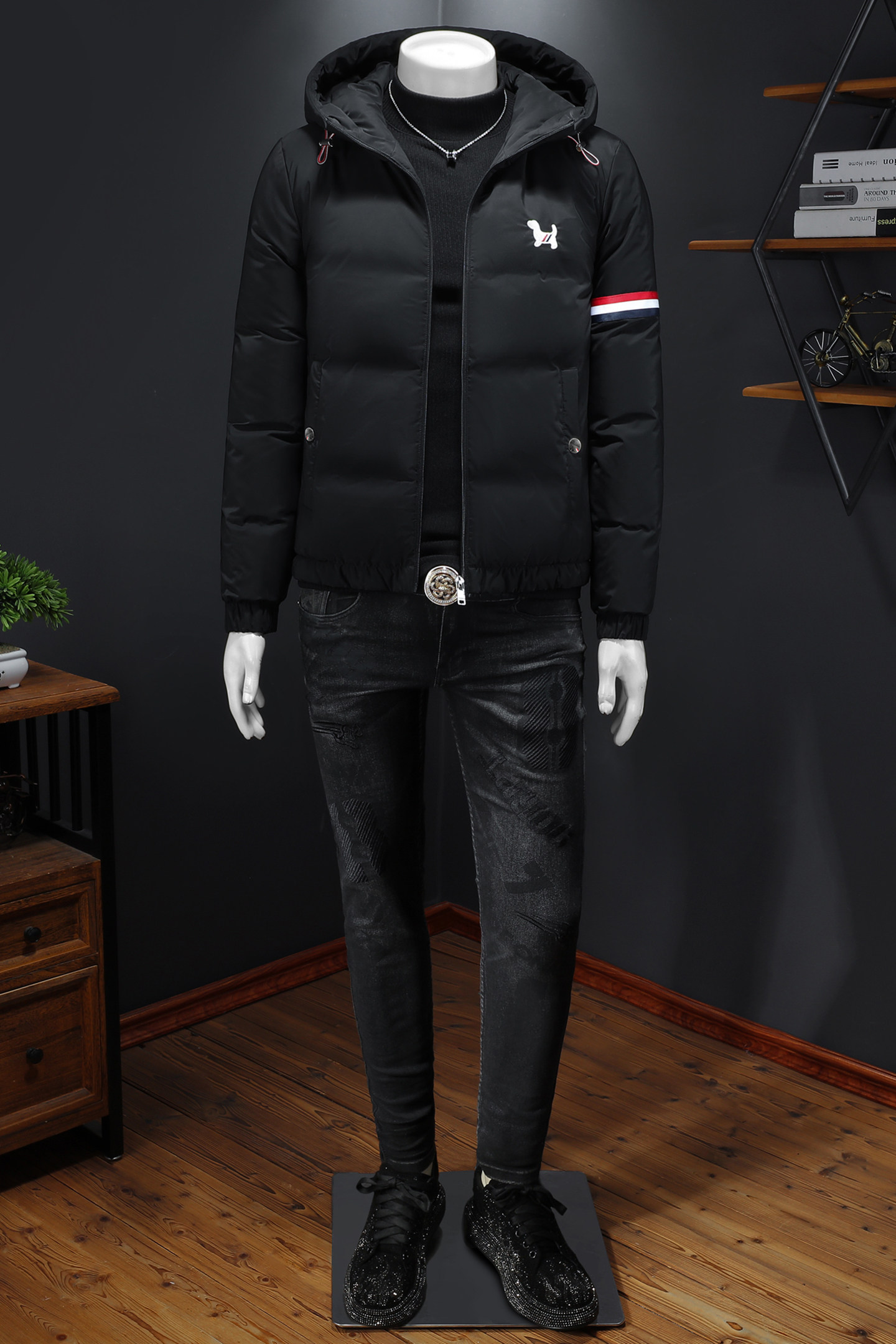 Y9867P3202025年高品质百分之90白鸭绒连帽羽绒服QT3019假模,男装羽绒服,钱塘6016-1(原3019)