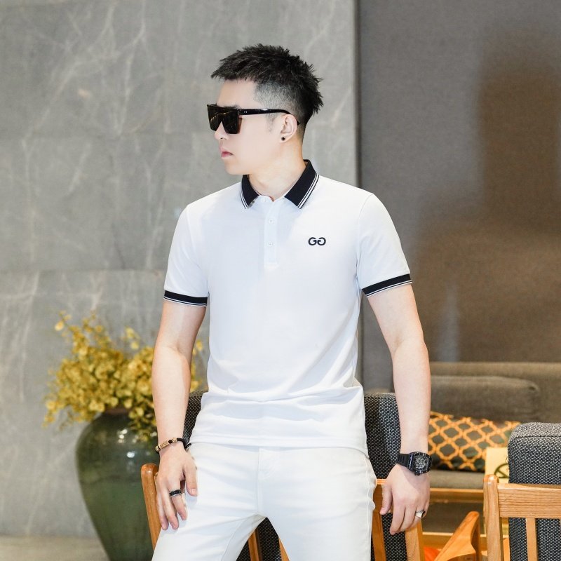 商标已注册2026年新款短袖POLO衫3019-PL3022P55真模黑色，男装T恤，钱塘6016-1(原3019)