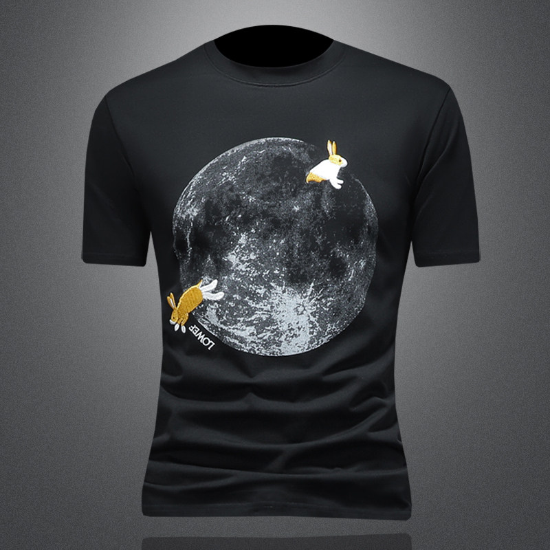 2026年新款微阔短袖T恤钱塘3019TX3075P75镂空，男装T恤，钱塘6016-1(原3019)