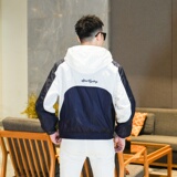 商标已注册2025年新款印花拼接连帽休闲夹克JK9261P140真模，男装夹克，钱塘6016-1(原3019)
