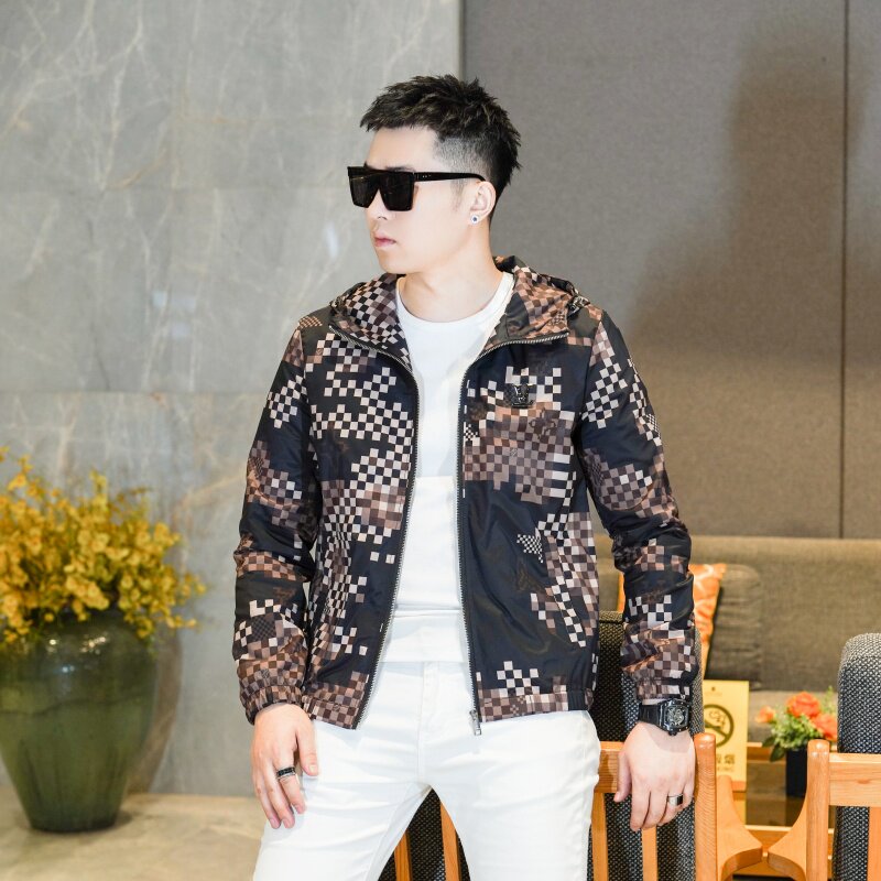 商标已注册2025年新款印花连帽休闲夹克JK9268P140真模,男装夹克,钱塘6016-1(原3019)