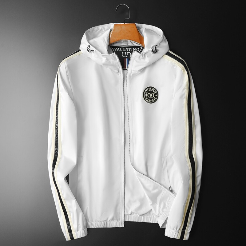 2026年新款印花连帽休闲夹克钱塘3019-JK9024P160平铺白色，男装夹克，钱塘6016-1(原3019)