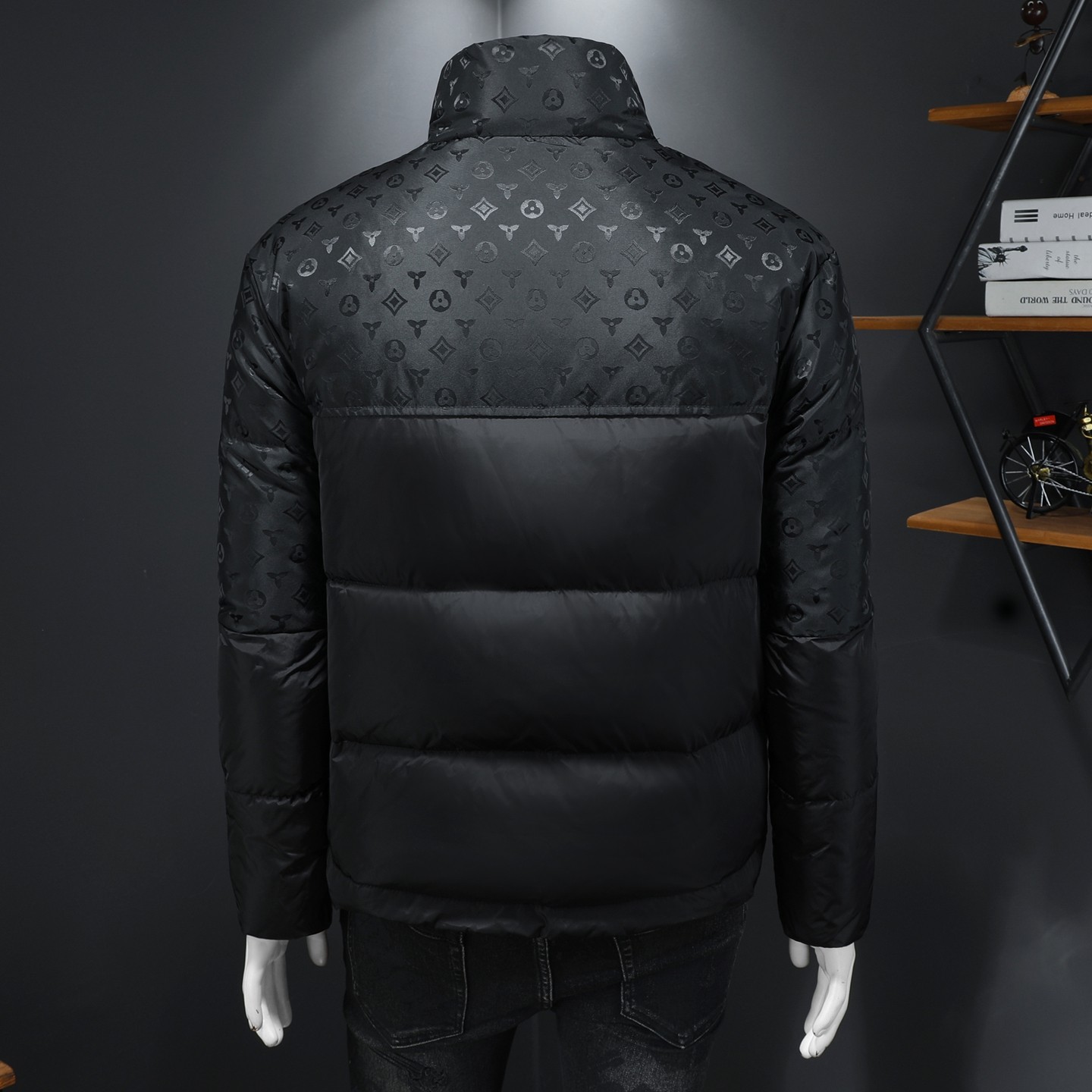 Y9821P3102025高端冬季90%白鸭绒提花立领羽绒服假模355，男装羽绒服，钱塘6016-1(原3019)