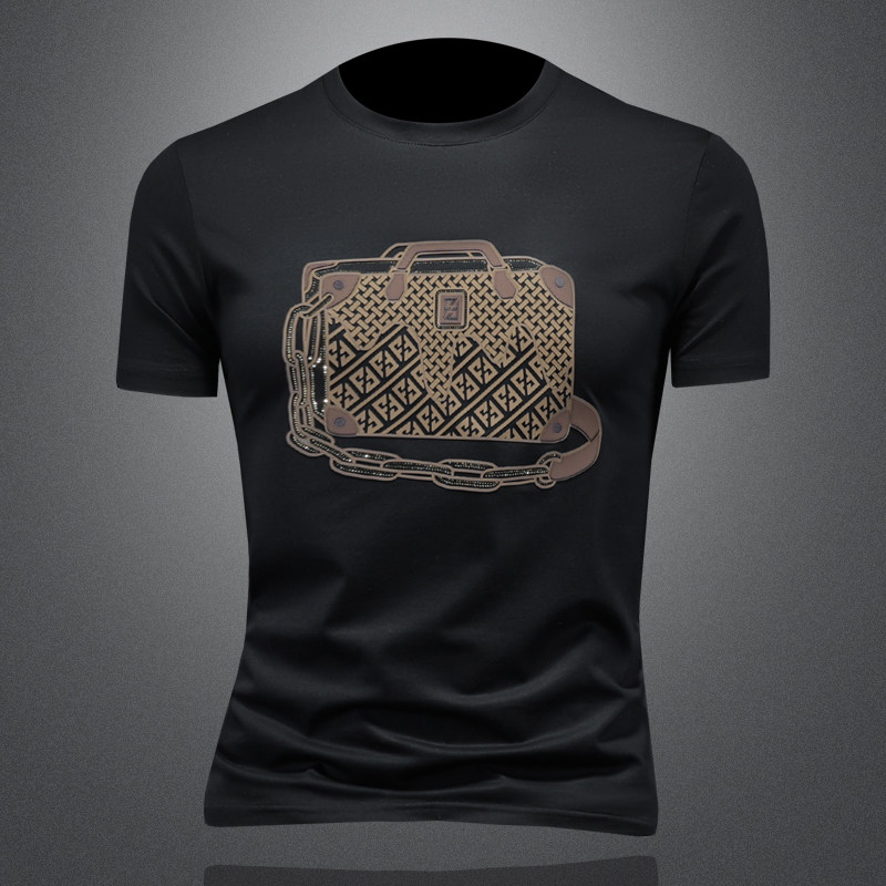 商标已注册2025年新款短袖T恤钱塘3019TX3010P75镂空，男装T恤，钱塘6016-1(原3019)