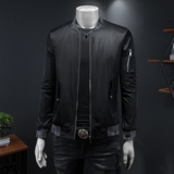 2026年新款立领夹克袖子侧口袋钱塘3019-JK9211P150假模黑色，男装夹克，钱塘6016-1(原3019)