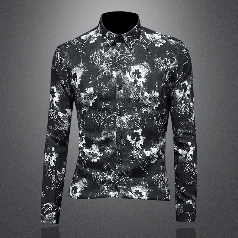 2026年新款长袖衬衫青春大码修身衬衣钱塘30199776P85镂空，男装衬衫，钱塘6016-1(原3019)