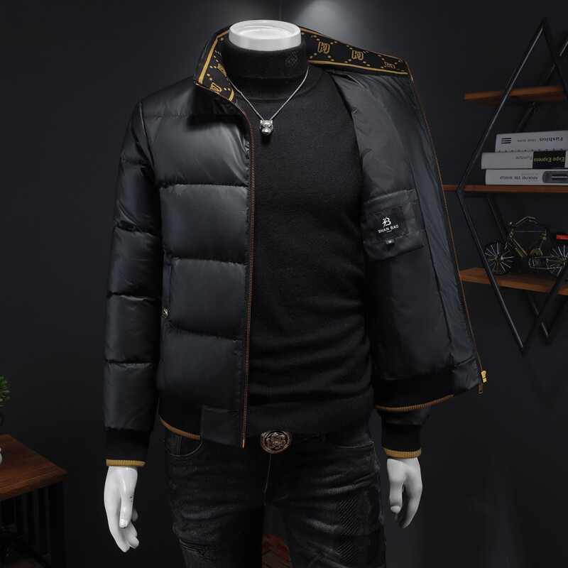 Y9562P3352024高端冬季90%白鸭绒亮面立领羽绒服假模385,男装羽绒服,钱塘6016-1(原3019)