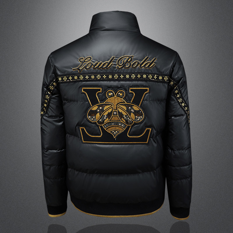 Y9855P3352025高端冬季90%白鸭绒绣花立领羽绒服镂空365，男装羽绒服，钱塘6016-1(原3019)