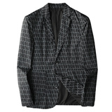 2026年新款高端休闲小西装钱塘3019X6696P160平铺黑，男装西服套装，钱塘6016-1(原3019)