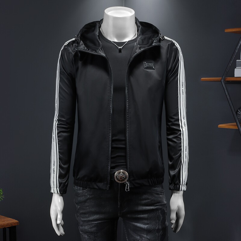 2026年新款连帽休闲夹克钱塘3019-JK9221P155假模黑色，男装夹克，钱塘6016-1(原3019)