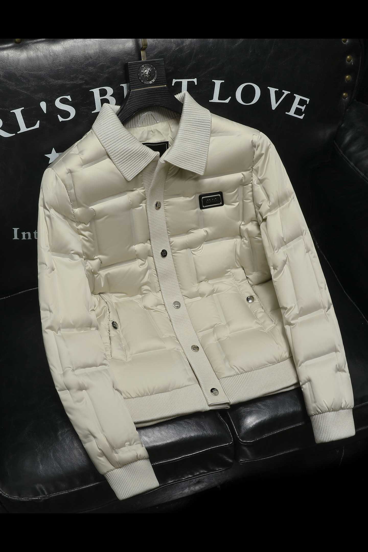 Y9828P3102025高端冬季90%白鸭绒暗花针织领羽绒服沙355，男装羽绒服，钱塘6016-1(原3019)