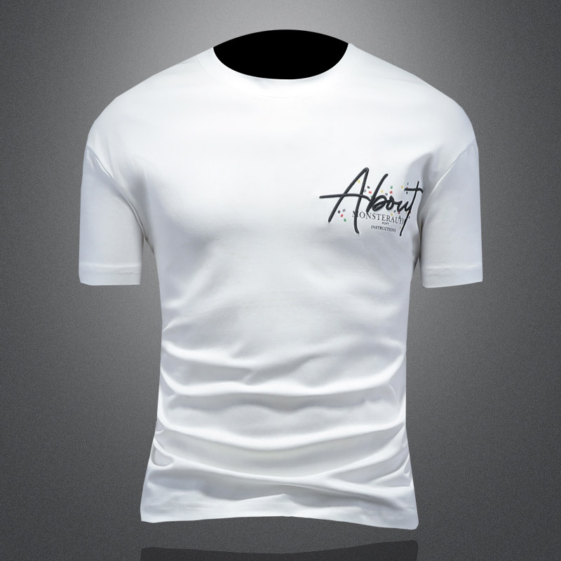 2025年新款微阔短袖T恤钱塘3019TX1163P65镂空v白色，男装T恤，钱塘6016-1(原3019)