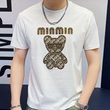 商标已注册2025年新款短袖T恤3019TX3001P75真模黑色，男装T恤，钱塘6016-1(原3019)